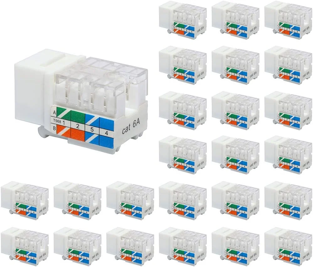 VCE 25er-Pack Cat6A RJ45 90-Grad Keystone-Buchsen-Einsatz