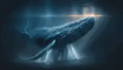 Ein Blauwal, der Licht abgibt