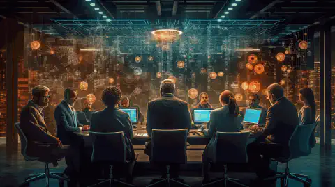 Eine Gruppe verschiedener Fachleute arbeitet gemeinsam an einem Cybersicherheitsprojekt.